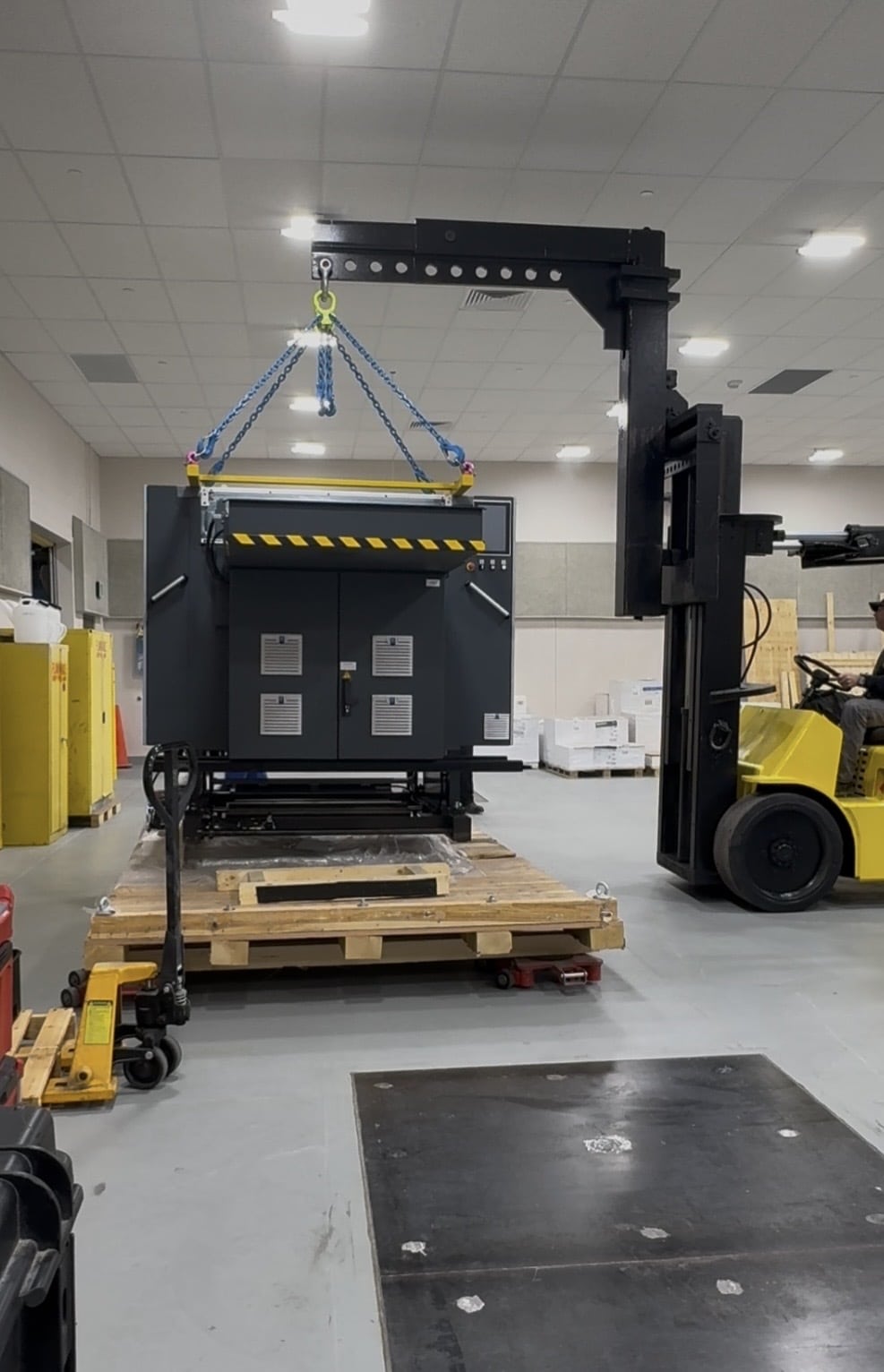Industrial machinery work in progress on a Utah production floor